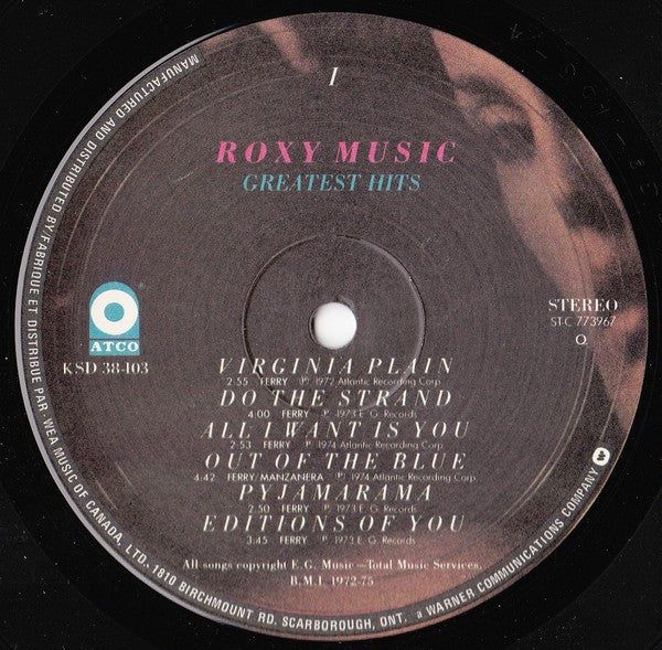 Roxy Music : Greatest Hits (LP, Comp)