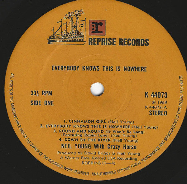 Neil Young With Crazy Horse : Everybody Knows This Is Nowhere (LP, Album, RE)