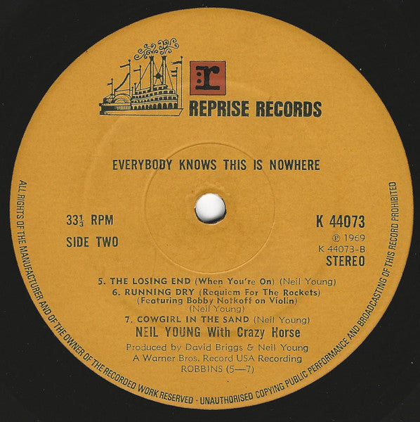 Neil Young With Crazy Horse : Everybody Knows This Is Nowhere (LP, Album, RE)
