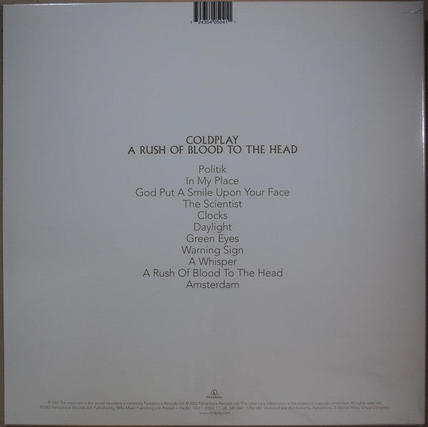 Coldplay : A Rush Of Blood To The Head (LP, Album, RE, 180)