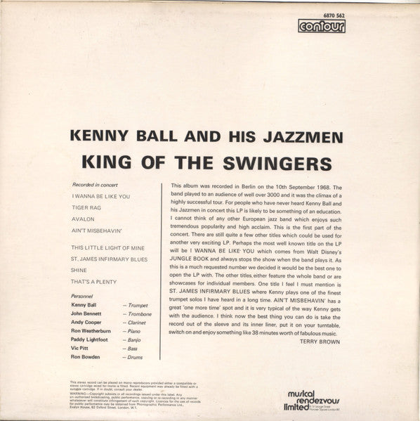 Kenny Ball And His Jazzmen : King Of The Swingers (LP, Album, Comp)