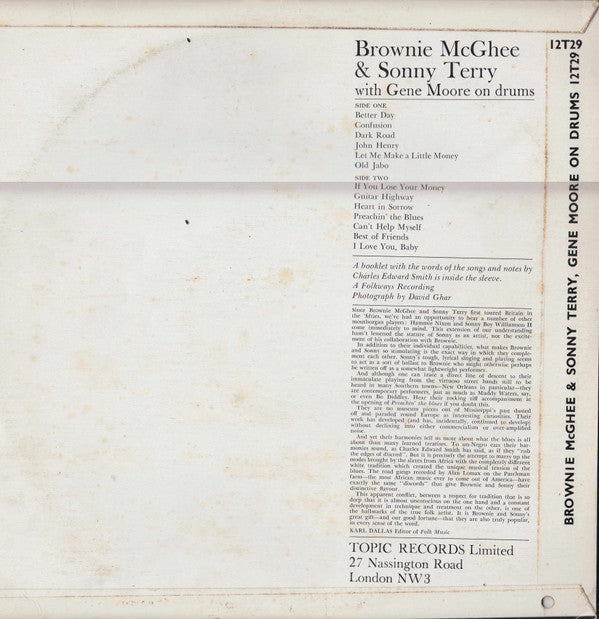 Sonny Terry And Brownie McGhee* : Sonny Terry And Brownie McGhee (LP, RE)