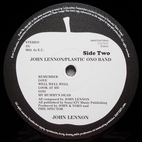 John Lennon / Plastic Ono Band* : John Lennon / Plastic Ono Band (LP, Album, RE, RM, 180)