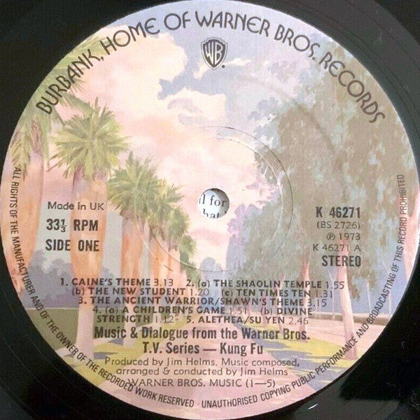 Jim Helms : Kung Fu - Music & Dialogue From The Warner Bros. T.V. Series (LP)