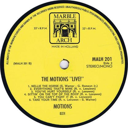 The Motions : Live! (LP, Album)