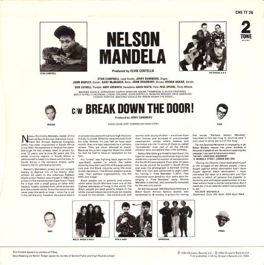 The Special AKA : Nelson Mandela c/w Break Down The Door! (7", Single, Pap)