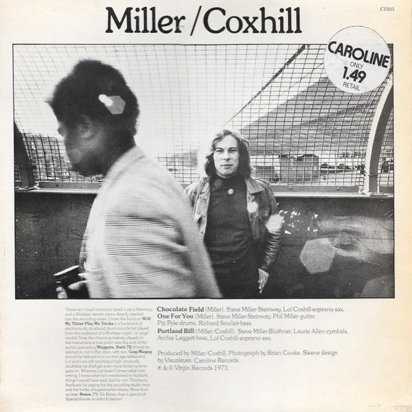 Lol Coxhill & Steve Miller (3) : Coxhill / Miller / Miller / Coxhill (LP, Album)