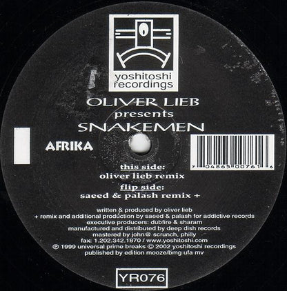 Oliver Lieb Presents Snakemen : Afrika (2x12")
