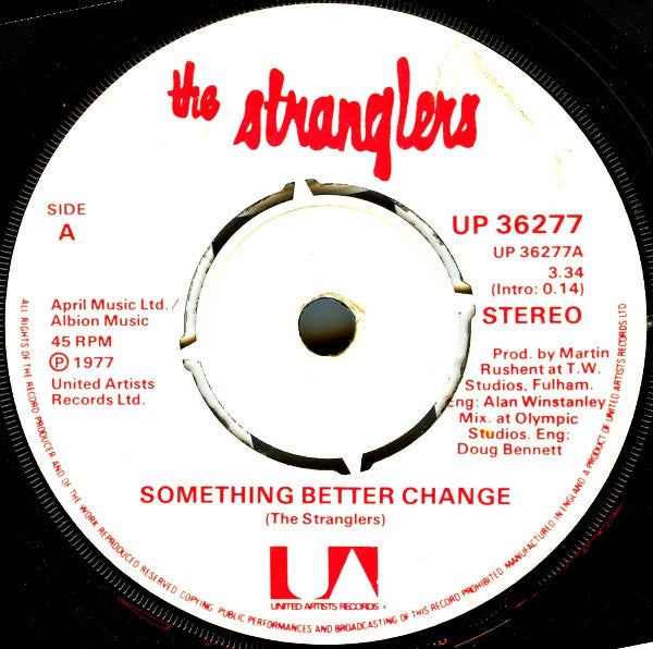 The Stranglers : Something Better Change / Straighten Out (7", Single)