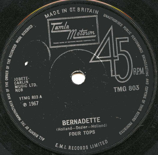 Four Tops : Bernadette   (7", Single)