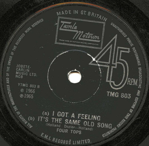 Four Tops : Bernadette   (7", Single)