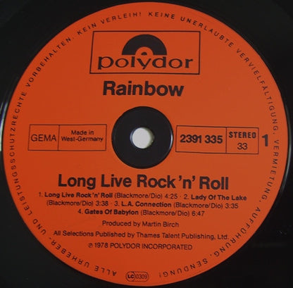 Rainbow : Long Live Rock 'N' Roll (LP, Album, Gat)