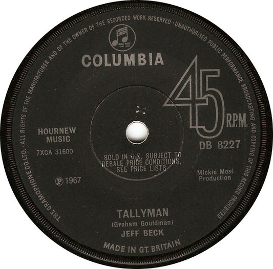 Jeff Beck : Tallyman (7", Single, Sol)