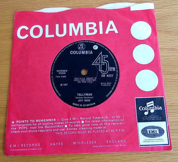 Jeff Beck : Tallyman (7", Single, Sol)