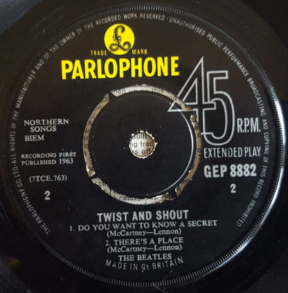 The Beatles : Twist And Shout (7", EP, Mono, RP, Fir)