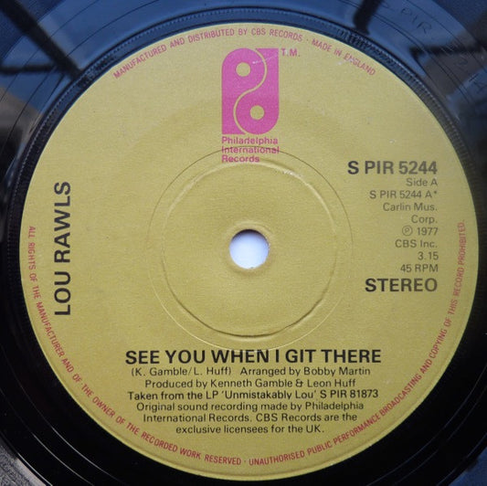 Lou Rawls : See You When I Git There / Spring Again (7", Single)