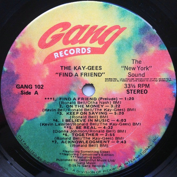 The Kay-Gees : Find A Friend (LP, Album, Gat)