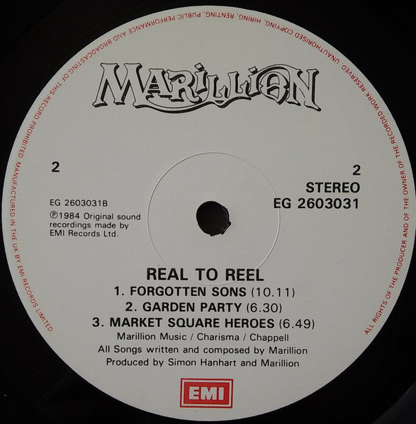 Marillion : Real To Reel (LP, Album)