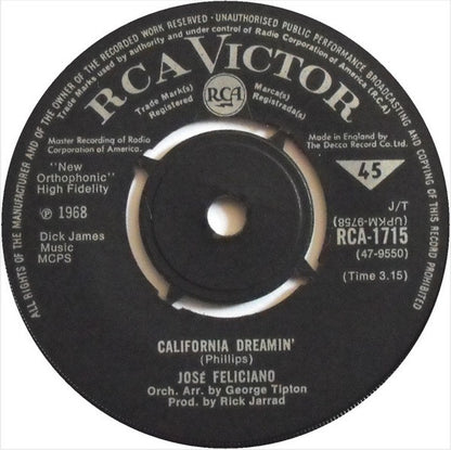 José Feliciano : Light My Fire / California Dreamin' (7", Single)