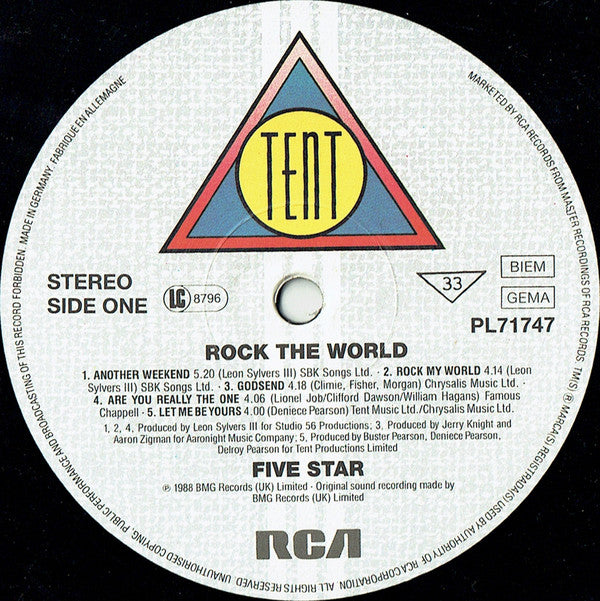 5 Star* : Rock The World (LP, Album)