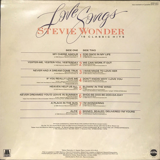 Stevie Wonder : Love Songs (LP, Comp)