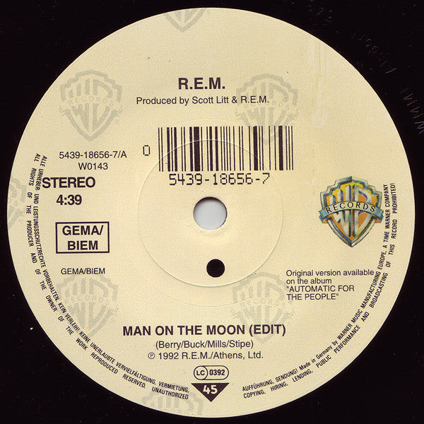 R.E.M. : Man On The Moon (7", Single)