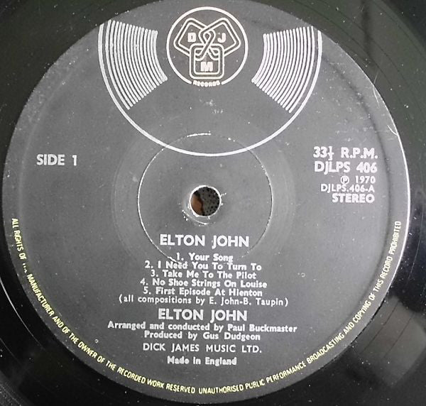 Elton John : Elton John (LP, Album, Gat)