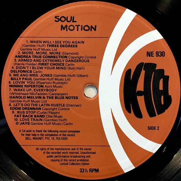 Various : Soul Motion (LP, Album, Comp, Ltd)