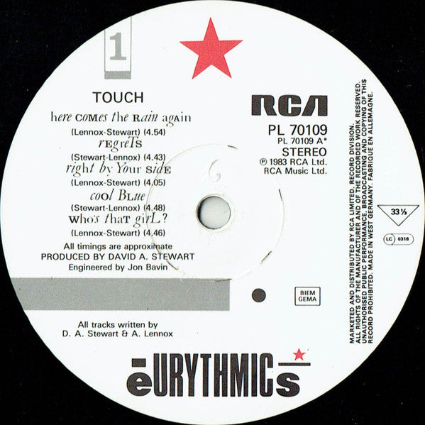 Eurythmics : Touch (LP, Album)