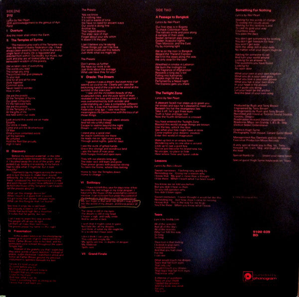 Rush : 2112 (LP, Album, Gat)