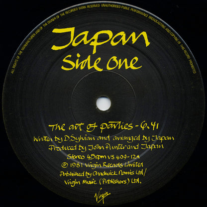 Japan : The Art Of Parties (12", Single, CBS)