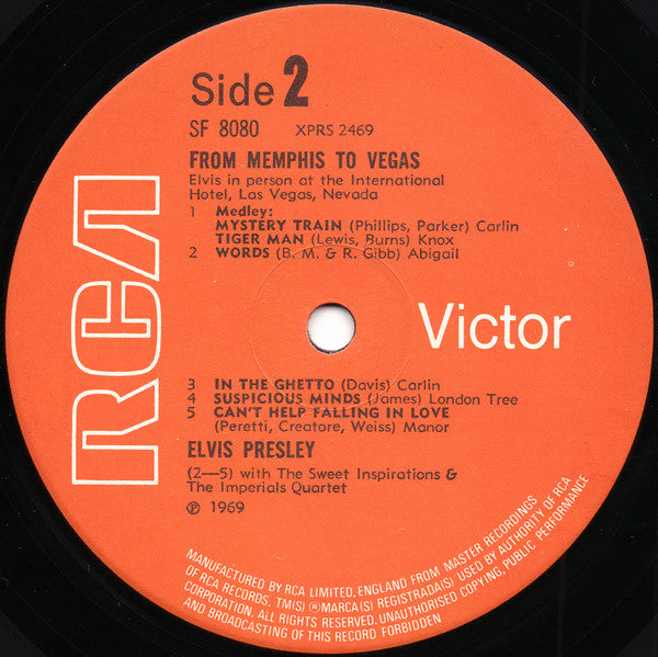 Elvis Presley : From Memphis To Vegas / From Vegas To Memphis (2xLP, Album, RE, Ora)