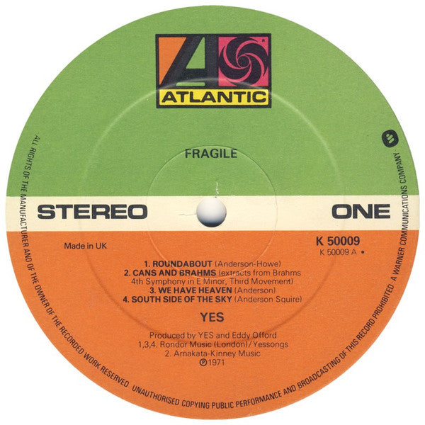 Yes : Fragile (LP, Album, RE, RP, Gat)