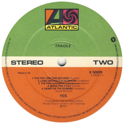 Yes : Fragile (LP, Album, RE, RP, Gat)