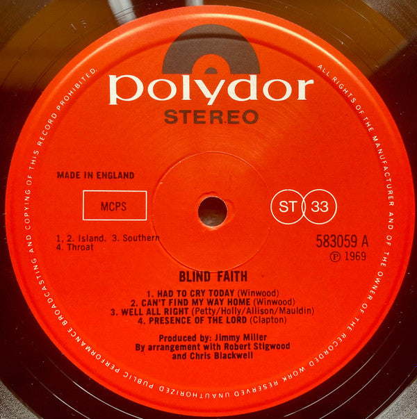Blind Faith (2) : Blind Faith (LP, Album, RP, Rai)