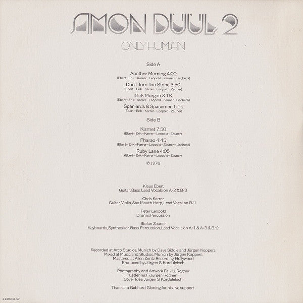 Amon Düül 2* : Only Human (LP, Album)
