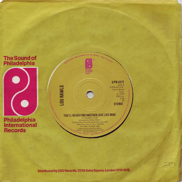 Lou Rawls : You'll Never Find Another Love Like Mine (7", Single)