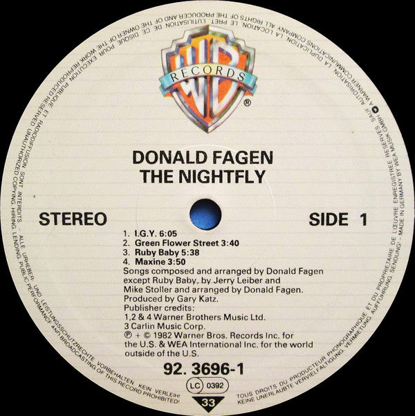 Donald Fagen : The Nightfly (LP, Album)