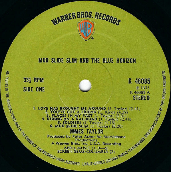 James Taylor (2) : Mud Slide Slim And The Blue Horizon (LP, Album, Gre)