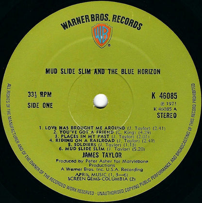 James Taylor (2) : Mud Slide Slim And The Blue Horizon (LP, Album, Gre)
