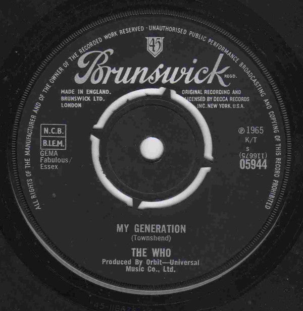 The Who : My Generation (7", Single)