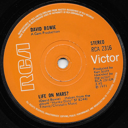 David Bowie : Life On Mars? (7", Single, Sol)
