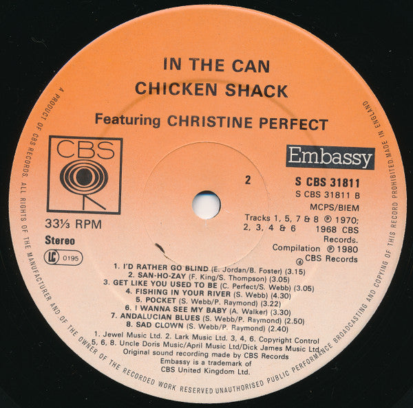 Chicken Shack Featuring Christine Perfect : In The Can (LP, Comp)