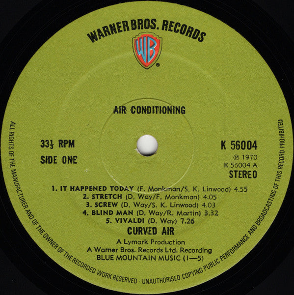 Curved Air : Airconditioning (LP, Album, RE)