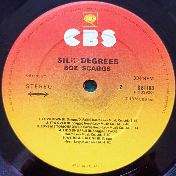 Boz Scaggs : Silk Degrees (LP, Album)