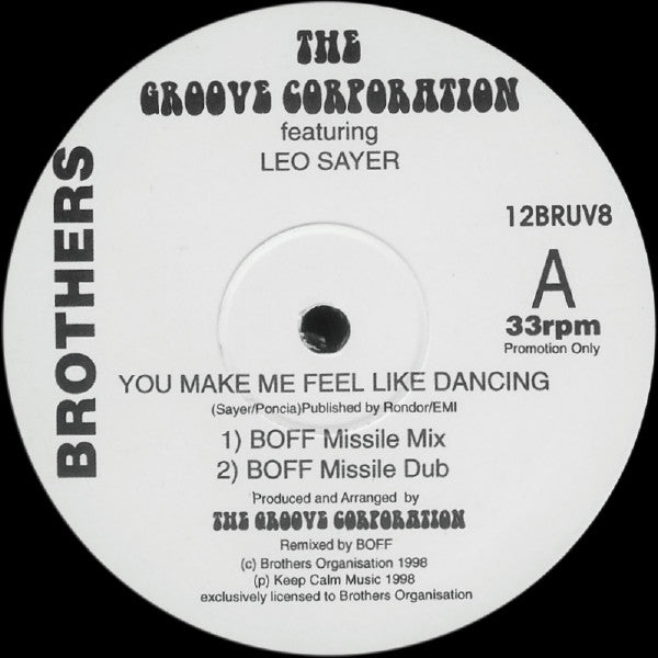 The Groove Generation : You Make Me Feel Like Dancing (12", Promo)