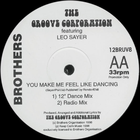 The Groove Generation : You Make Me Feel Like Dancing (12", Promo)