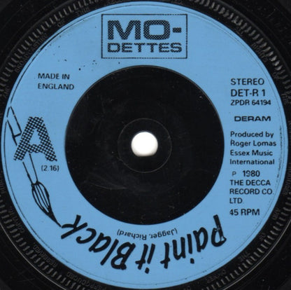 Mo-Dettes : Paint It Black (7", Single)