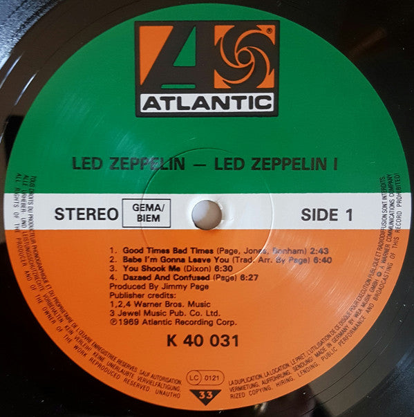 Led Zeppelin : Led Zeppelin (LP, Album, RE)