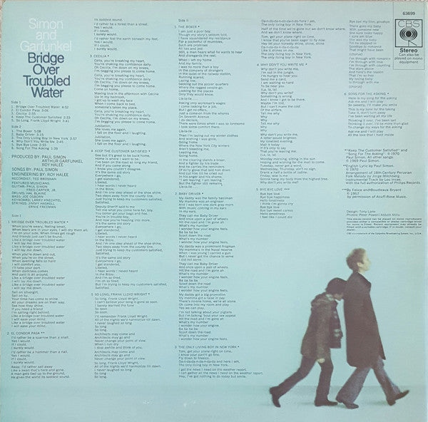 Simon And Garfunkel* : Bridge Over Troubled Water (LP, Album, Mat)